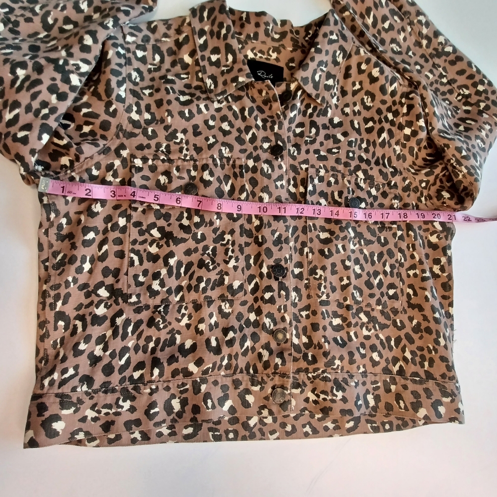 Rails Steffi Linen Blend Lightweight Jacket Women's Sz Medium Leopard - Picture 7 of 14